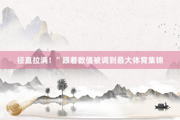径直拉满!”跟着数值被调到最大体育集锦