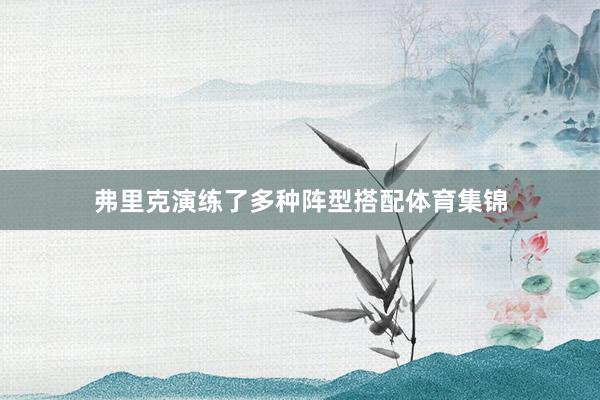 弗里克演练了多种阵型搭配体育集锦