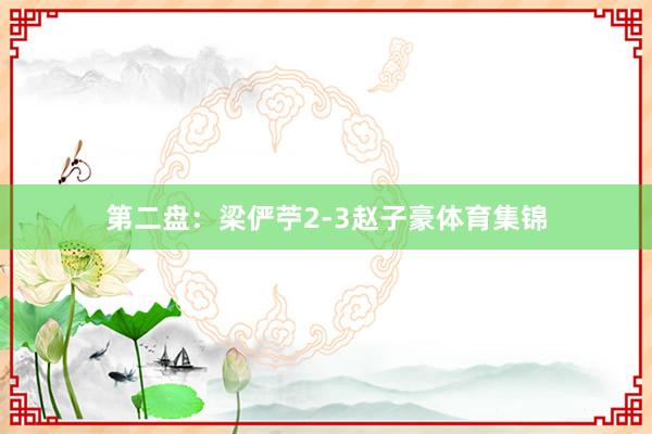 第二盘：梁俨苧2-3赵子豪体育集锦