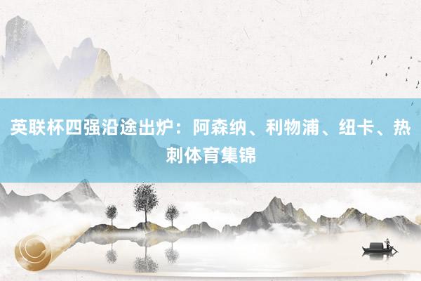 英联杯四强沿途出炉:阿森纳、利物浦、纽卡、热刺体育集锦
