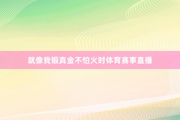 就像我锻真金不怕火时体育赛事直播