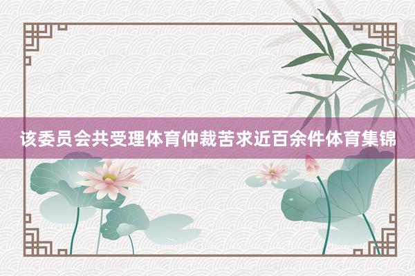 该委员会共受理体育仲裁苦求近百余件体育集锦