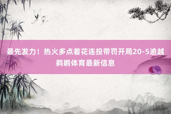 最先发力!热火多点着花连投带罚开局20-5逾越鹈鹕体育最新信息