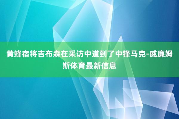 黄蜂宿将吉布森在采访中道到了中锋马克-威廉姆斯体育最新信息