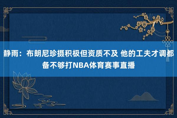 静雨:布朗尼珍摄积极但资质不及 他的工夫才调都备不够打NBA体育赛事直播