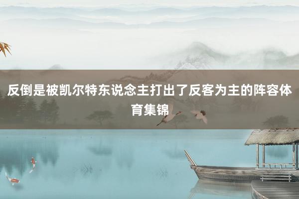 反倒是被凯尔特东说念主打出了反客为主的阵容体育集锦