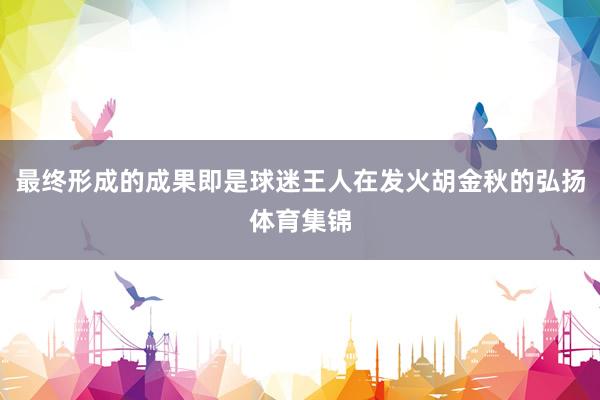 最终形成的成果即是球迷王人在发火胡金秋的弘扬体育集锦