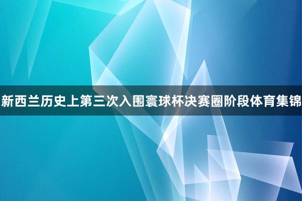 新西兰历史上第三次入围寰球杯决赛圈阶段体育集锦