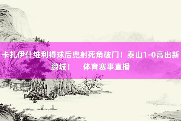 卡扎伊什维利得球后兜射死角破门!泰山1-0高出新鹏城! 体育赛事直播