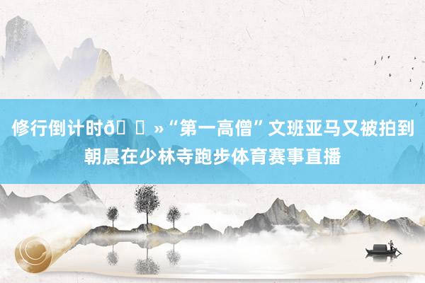 修行倒计时👻“第一高僧”文班亚马又被拍到朝晨在少林寺跑步体育赛事直播