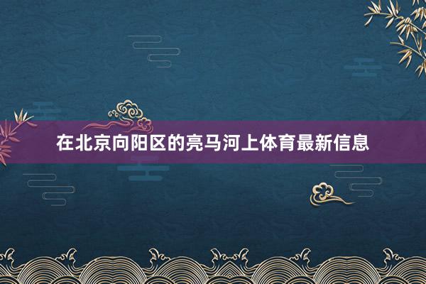 在北京向阳区的亮马河上体育最新信息