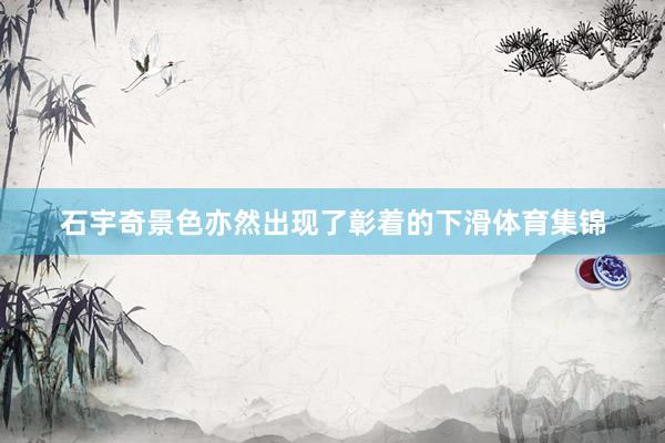 石宇奇景色亦然出现了彰着的下滑体育集锦