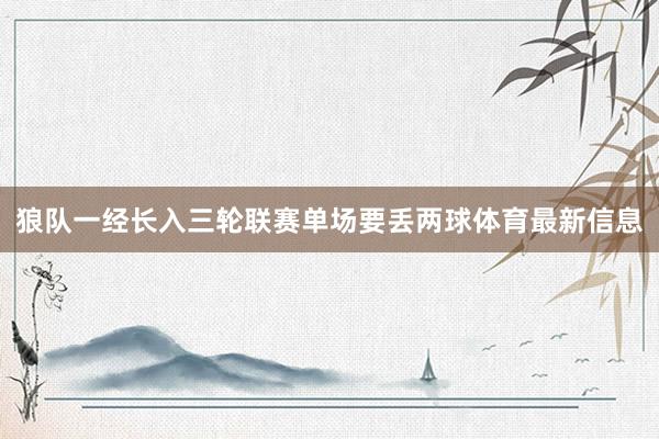 狼队一经长入三轮联赛单场要丢两球体育最新信息