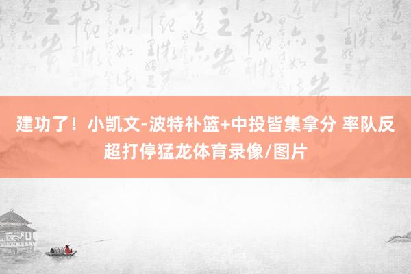 建功了!小凯文-波特补篮+中投皆集拿分 率队反超打停猛龙体育录像/图片